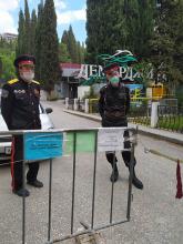 Черноморские казаки в Алуште  участвуют в мероприятиях по контролю за соблюдением режима повышенной готовности 