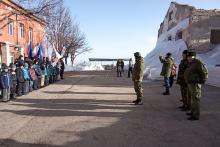 Казаки СКО "Станица Донская" и казачата посетили батальон космических сил