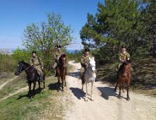 Казаки ХКО "Молодёжный Союз Казаков" участвуют в конном патрулирование лесного массива 