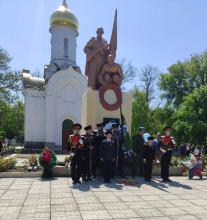 Казаки и кадеты ХКО «Хутор  Вольный» приняли участие в мероприятиях, посвящённых Дню Победы